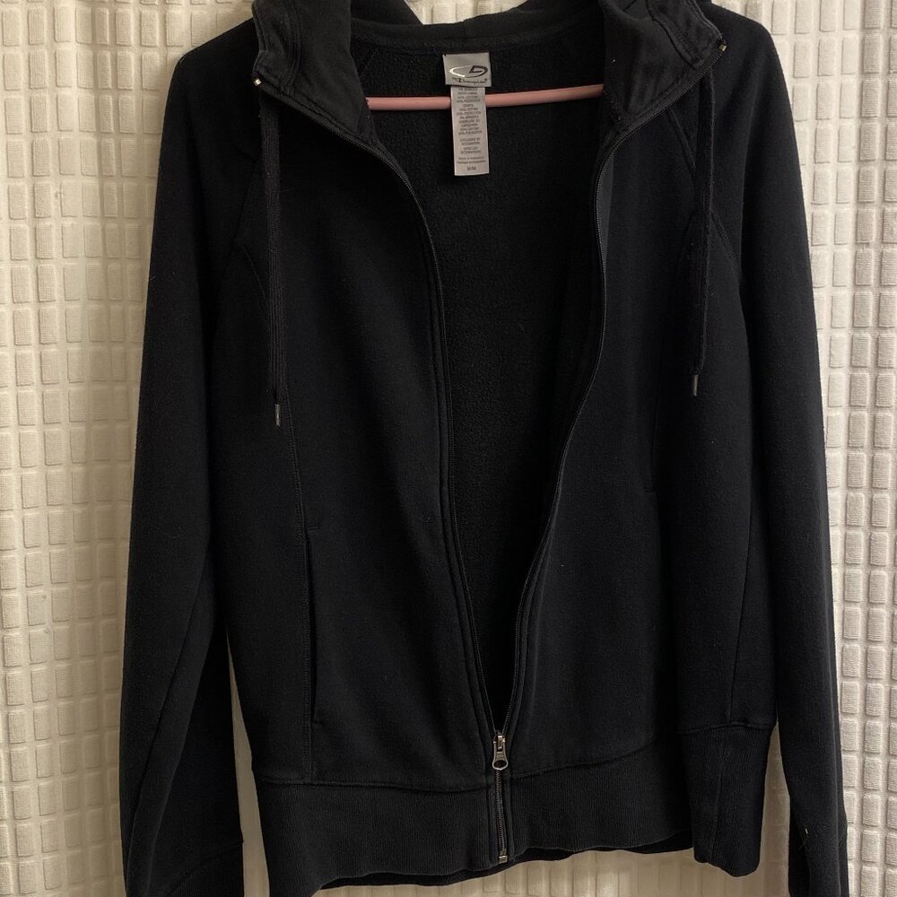 Champion Black Zip Front Hoodie Sweatshirt - Picture 2 of 3
